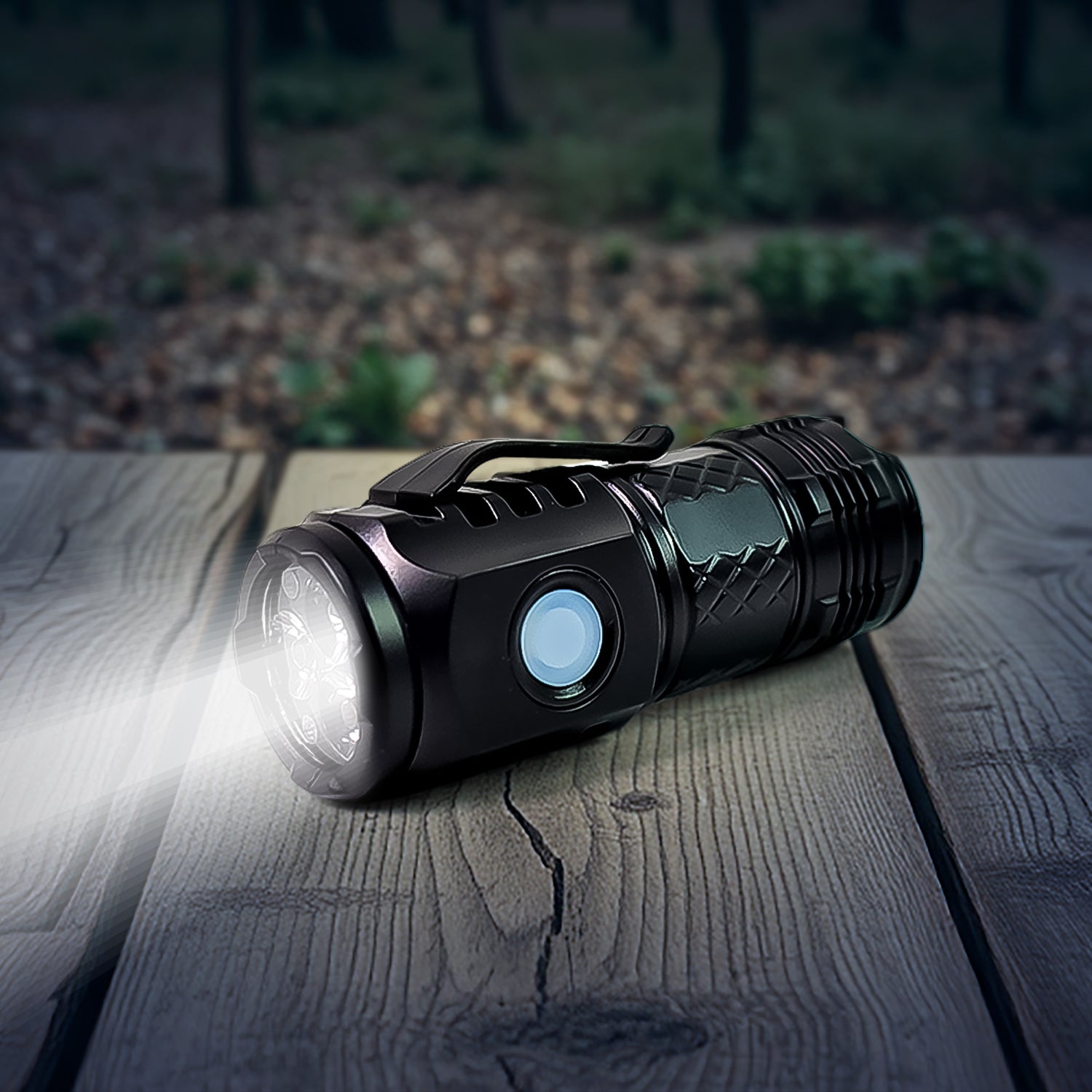 Small rechargeable LED torch with bright beam