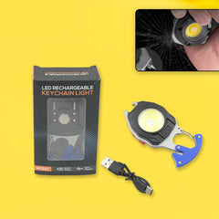 Rechargeable LED keychain flashlight with six lighting modes