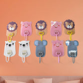 Wall Mounted Cartoon Self-Adhesive Hooks 10-Pc Set