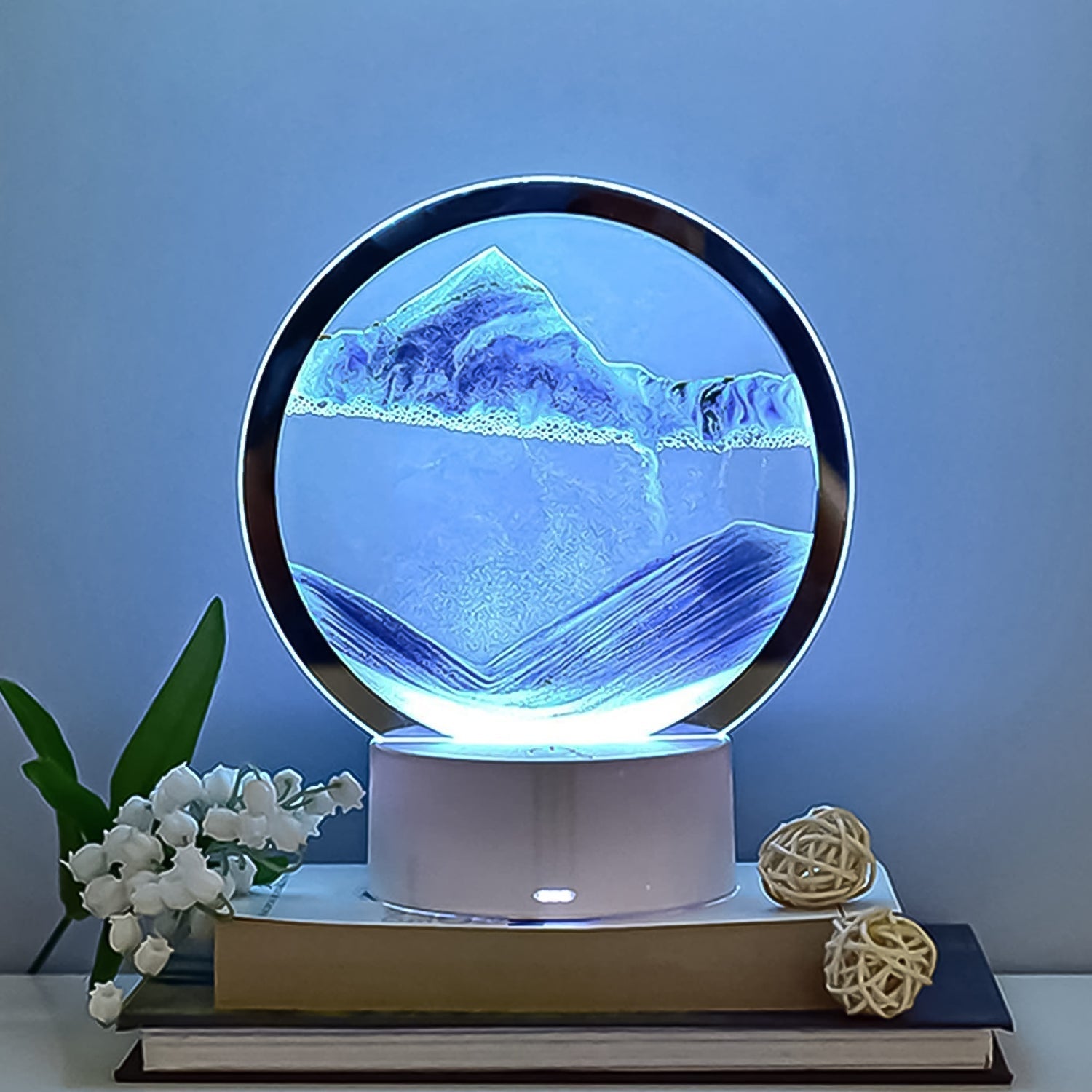 5 Color Light Moving Sand Art Picture in Glass Frame