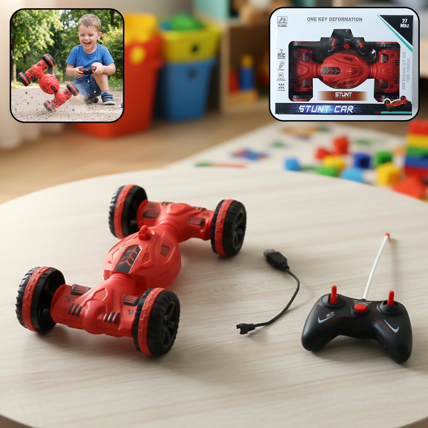 Remote Control Stunt Car performing 360 degree spin