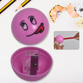 Round shape pencil sharpener with colorful mix design