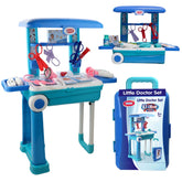 Premium Kids Doctor Play Set on Trolley with LED Light Instruments
