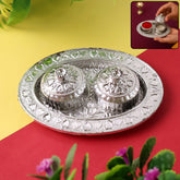 Oval shape puja thali kumkum