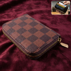 Compact mini zipper card holder wallet