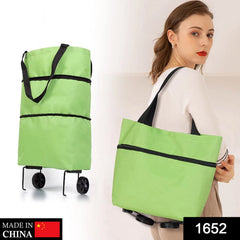 Travel trolley bag foldable cart for shopping and luggage.