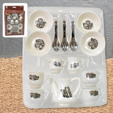 Tickles 14-piece kids' coffee & tea play set with cups, saucers, & kettle