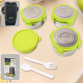 Stainless Steel Tiffin Lunch Box with 4-Side Clip Lock Lid