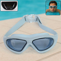 Konex wide vision swimming goggles in grey with protective hard case