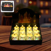 12 Pack stylish LED tealight candles glowing warmly