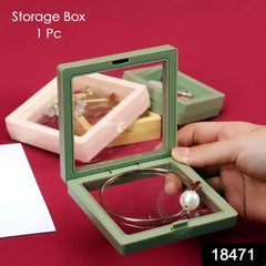 Transparent gift packaging display box showing jewelry inside