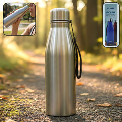 DeoDap 1000 ML stainless steel water bottle with screw cap