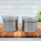 2-piece stainless steel airtight containers with transparent lids