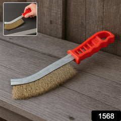 Metal cleaner brush with brass plated steel bristles