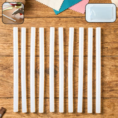 Pack of 10 transparent hot glue sticks, 20 cm length