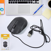 Compshop Wired Optical Mouse M-022 in black with USB cable