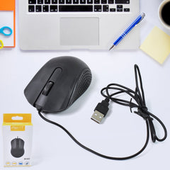 Compshop Wired Optical Mouse M-022 in black with USB cable