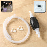 Multipurpose manual liquid transfer pump with flexible pipe and hand squeeze bulb