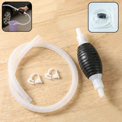 Multipurpose manual liquid transfer pump with flexible pipe and hand squeeze bulb