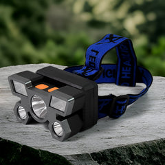 USB Rechargeable 5 LED headlamp front view