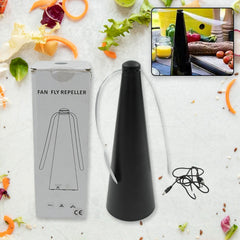 Fly repellent fan powered by battery and USB