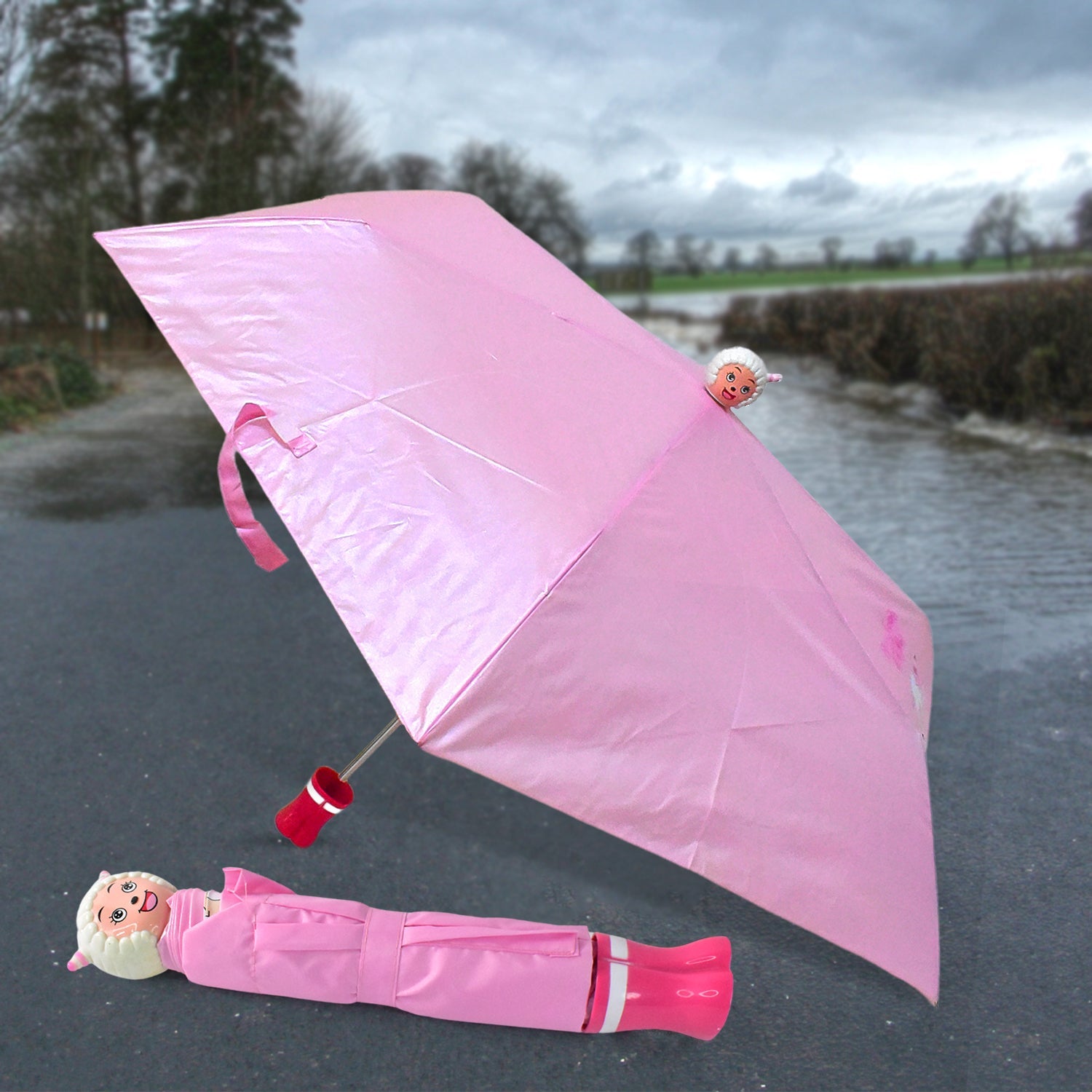 Cartoon Shape Foldable Umbrella with SunFlicker Design