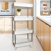 4 Layer Steel and Plastic Kitchen Rack