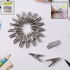 Stainless steel cloth drying pins holding clothes securely