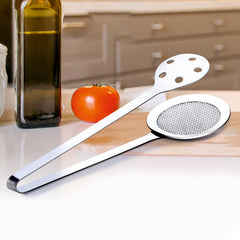 Apex Stainless Steel Skimmer Serving Tong with wire mesh and tong sides