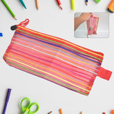 Transparent nylon mesh zippered multi-purpose pouch in assorted colors