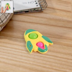 Rocket Fidget Dimple Keychain Toy in yellow, green, and pink colors