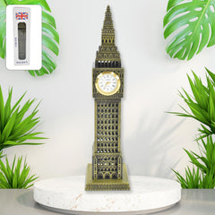 Big Ben metal statue side angle in home setting