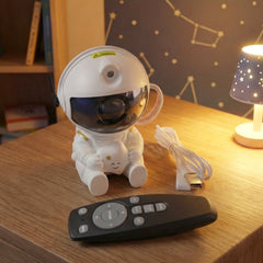 Projector lamp glowing and projecting stars