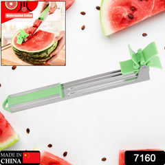Close-up of automatic watermelon slicer blades