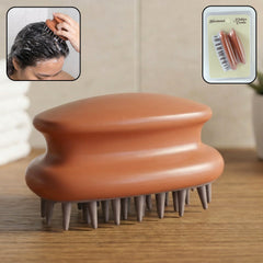 Manual scalp massage shampoo brush with soft flexible bristles