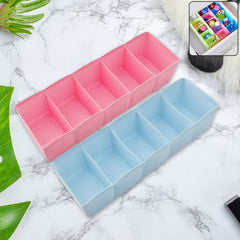 Pack of 2 5 compartment socks and underwear storage boxes