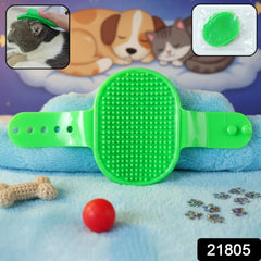 Close-up of massage brush for pets with soft bristles