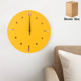 Modern Yellow Round Silent Wall Clock