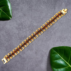 Golden Modern Rudraksha Bracelet closeup