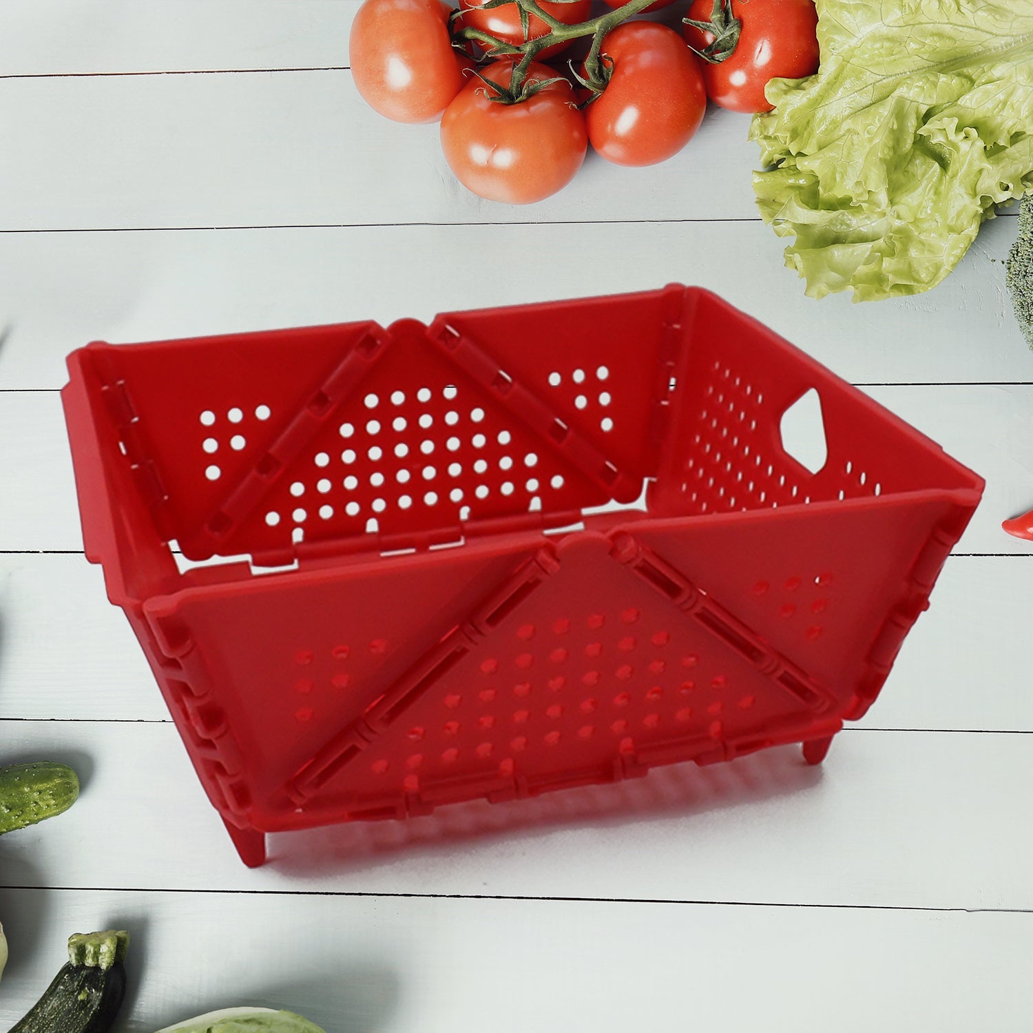 Flexi Fold ventilated storage basket in vibrant mix colors