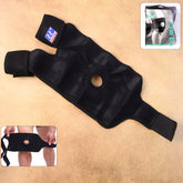 Adjustable elastic knee support brace with patella hole