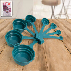 Apex 8-piece measuring cups and spoons arranged on table
