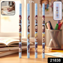 Cartoon Printed Pencil Set for Kids – Cute School Writing Pencils (4 Pc)