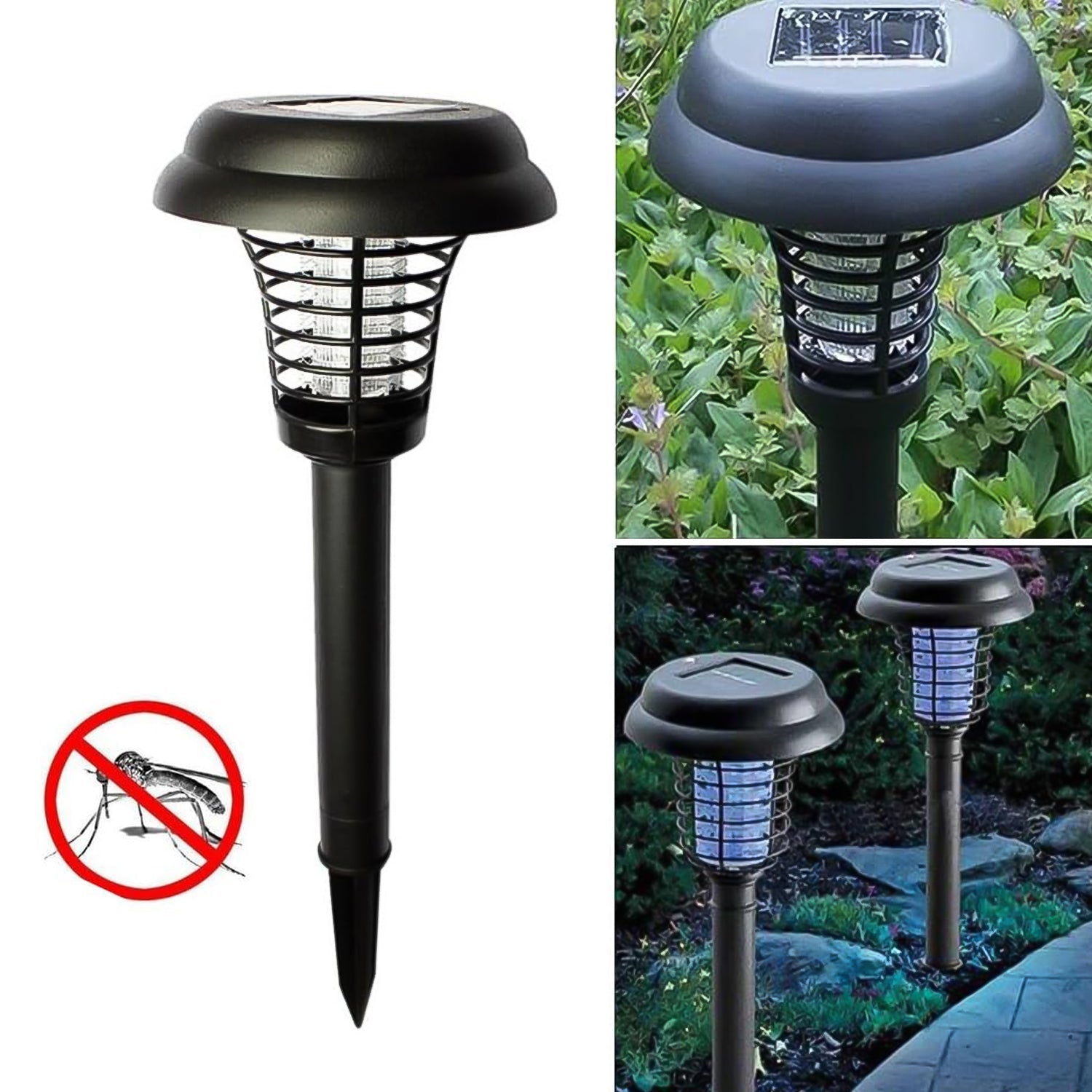 UV LED Solar Powered Mosquito Trap and Garden Light