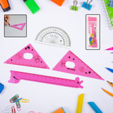 4 Pc Cute Cartoon Giraffe Plastic Ruler Set