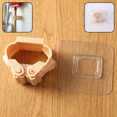 Wall mounted broom and mop holder clip with strong grip