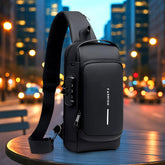 Anti-Theft Crossbody Sling Bag in black with USB charging port