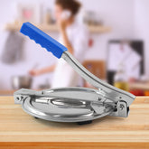 Medium stainless steel puri press maker front view