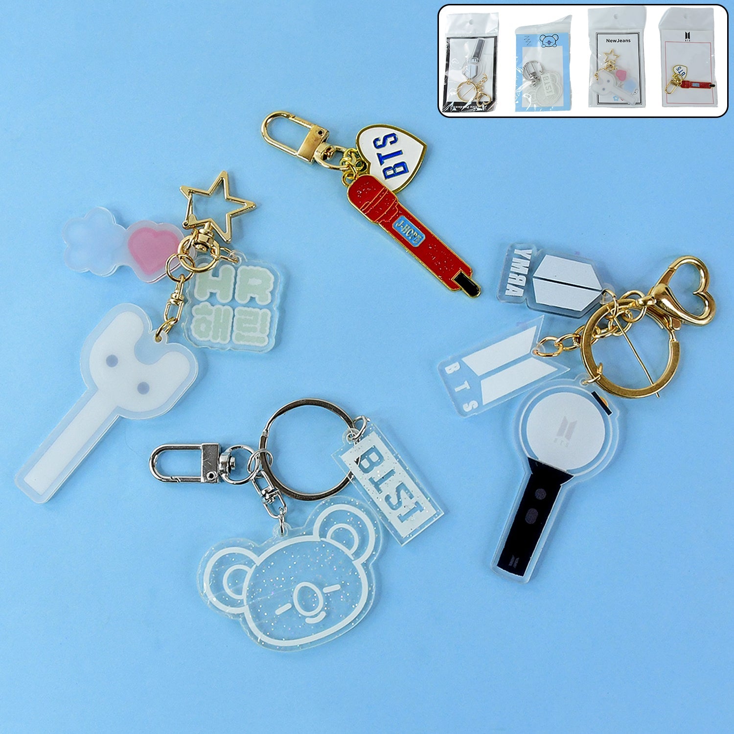 Cute acrylic and metal keychain with microphone design