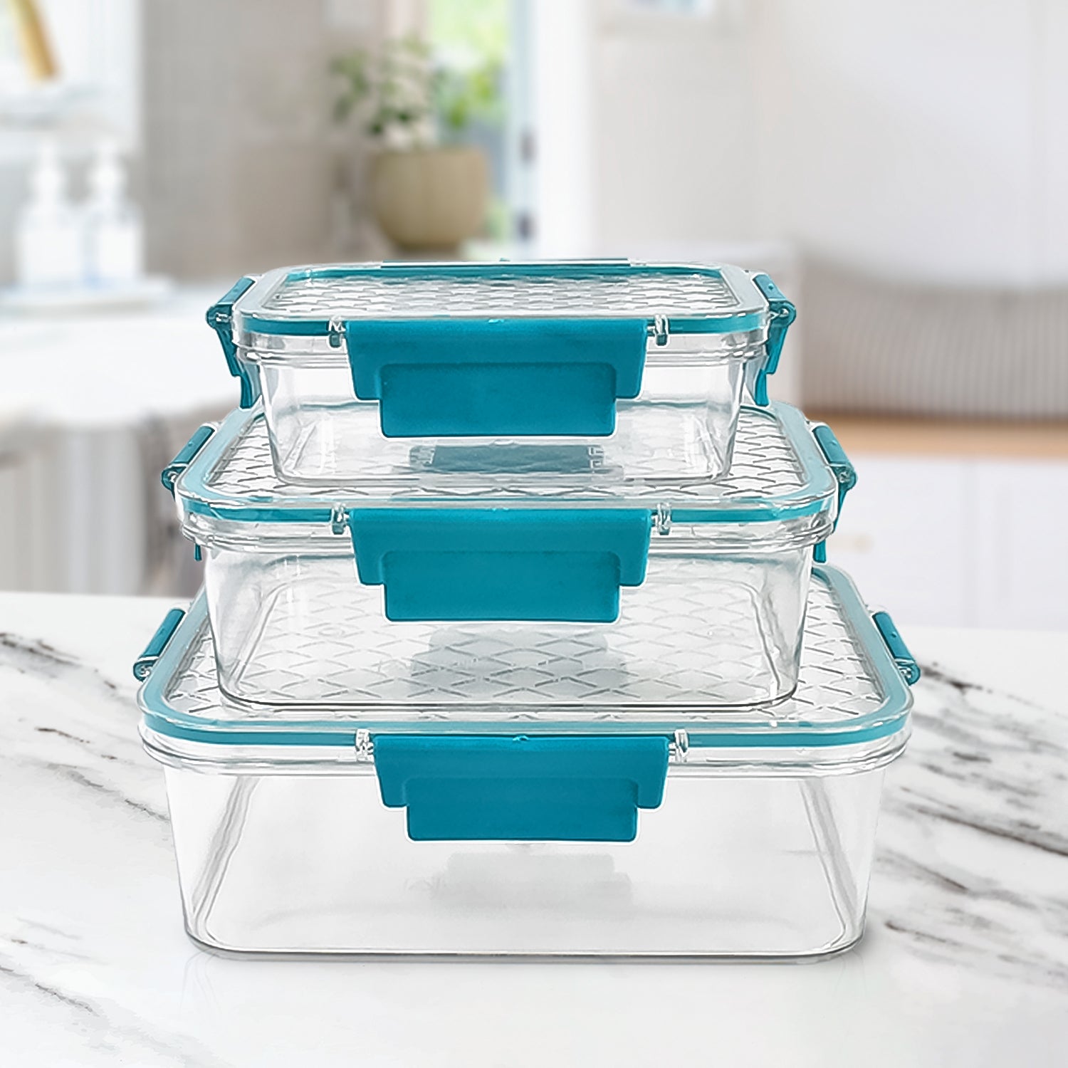 Multipurpose plastic lunch box set with airtight locking lids